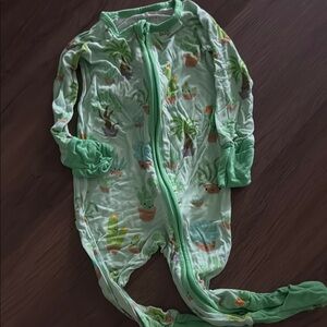 Little Sleepies Green Footies One Piece